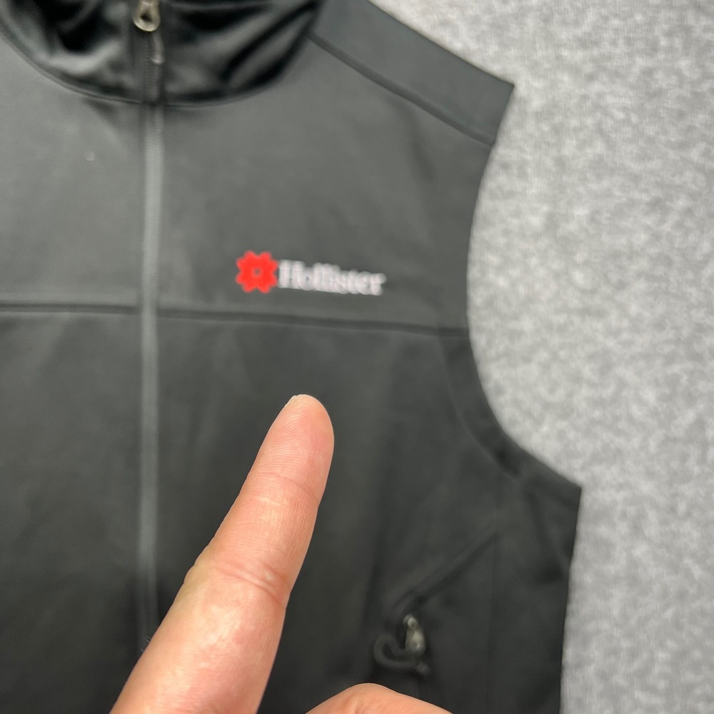 The North Face Vest Mens Medium Black WindWall Softshell Hollister Logo Full Zip - Picture 6 of 16